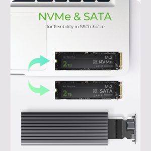 ICY BOX TYPE-C/USB 3.2 GEN2 TO PCIe NVMe/SATA SSD ENCLOSURE WITH WRITE PROTECTION 2 IB 1817MC C31 2