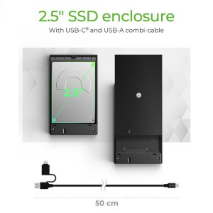 ICY BOX EXTERNAL USB 3.2 2.5' SATA ENCLOSURE WITH COMBI-CABLE BLACK 2 IB 200T C3 6