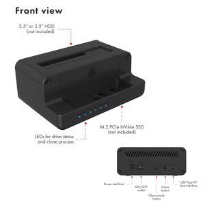 ICY BOX DOCKING & CLONE STATION FOR M.2 NVMe SSD & 2.5''/3.5'' SATA SSD/HDD 3 IB 2914MSCL C31 5
