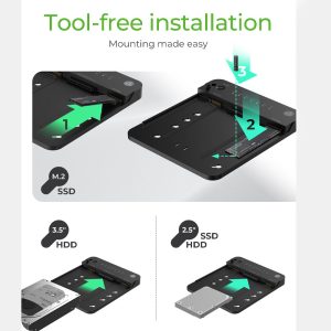 ICY BOX M.2 NVME & SATA 2.5”/3.5” SSD/HDD CLONE & DOCKING STATION 3 IB 2915MSCL C31 6