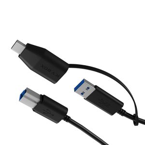 ICY BOX USB 3.2 PLUG-B TO USB & TYPE-C 1M BLACK 4 IB CB032 1