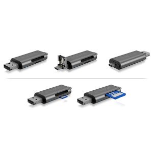 ICY BOX OTG 2-PORT CARD READER ANTHRACITE 2 IB CR200 C 1