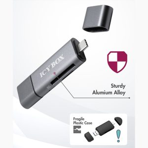 ICY BOX OTG 2-PORT CARD READER ANTHRACITE 4 IB CR200 C 9