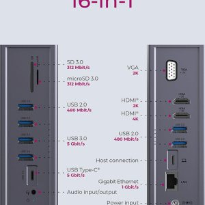 Icy Box 14 In 1 Usb/Type-C Dock With Triple Video Output 3 IB DK2262AC 5