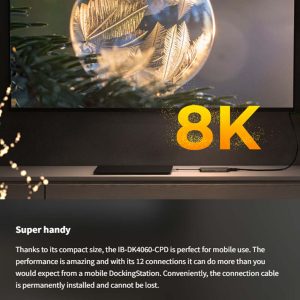 ICY BOX 12 IN 1 TYPE-C MOBILE DOCKING STATION WITH TRIPLE VIDEO OUTPUT 4 IB DK4060 CPD 8 1