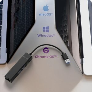 ICY BOX 4 PORT TYPE-C/USB 3.2 HUB AND LAN ADAPTER 4 IB HUB1439 LAN 4