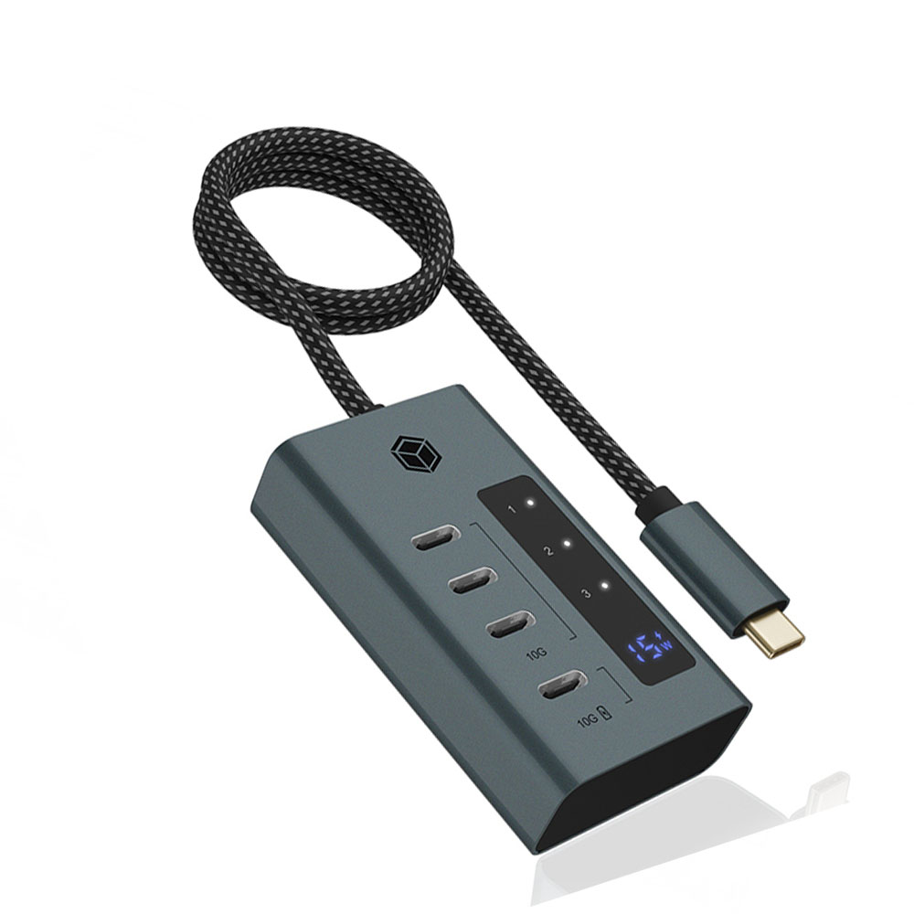 ICY BOX 4-PORT TYPE-C 3.2 GEN2 HUB WITH LCD SCREEN AND PSU 24W ICY BOX 4-PORT TYPE-C 3.2 GEN2 HUB WITH LCD SCREEN AND PSU 24W