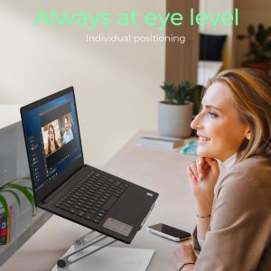 ICY BOX NON-SLIP & HEIGHT ADJUSTABLE NOTEBOOK HOLDER 17' SILVER 4 IB NH300 4