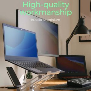 ICY BOX NON-SLIP & HEIGHT ADJUSTABLE NOTEBOOK HOLDER 17' SILVER 3 IB NH300 5