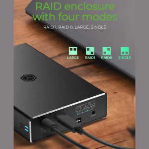 ICY BOX TYPE-C 3.2 GEN2 RAID ENCLOSURE FOR 2xHDD/SSD BLACK 4 IB RD2253 C31 5