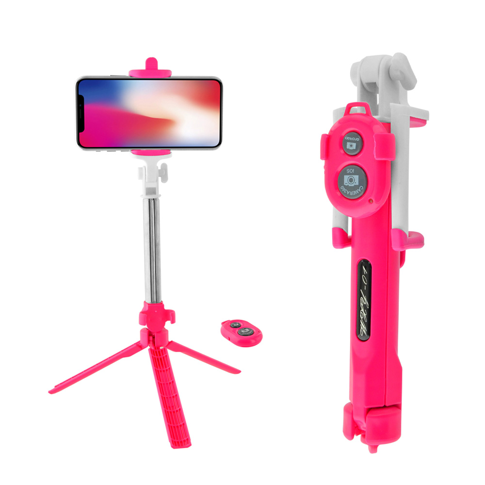 LAMTECH 2in1 TRIPOD & SELFIE STICK ROSE RED LAMTECH 2in1 TRIPOD & SELFIE STICK ROSE RED