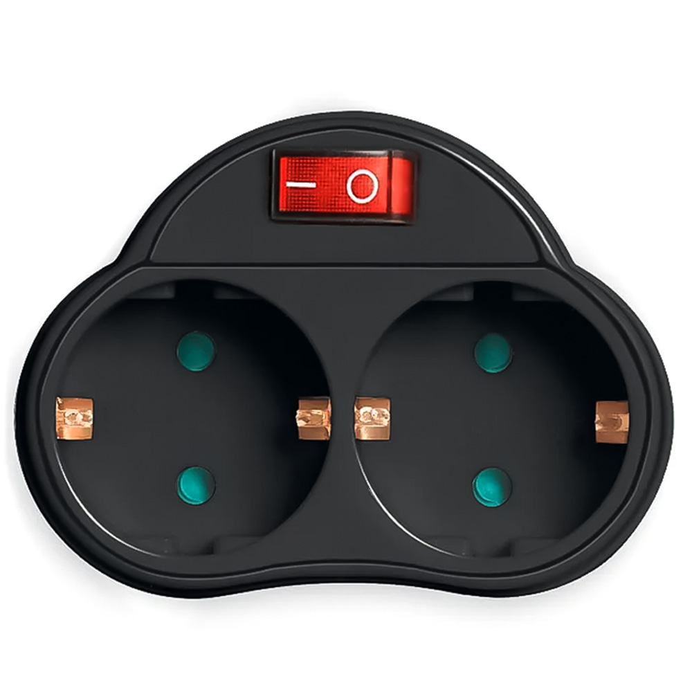 LAMTECH POWER SOCKET SPLITTER WITH 2 SCHUKO OUTLETS & ON/OFF SWITCH BLACK LAMTECH POWER SOCKET SPLITTER WITH 2 SCHUKO OUTLETS & ON/OFF SWITCH BLACK