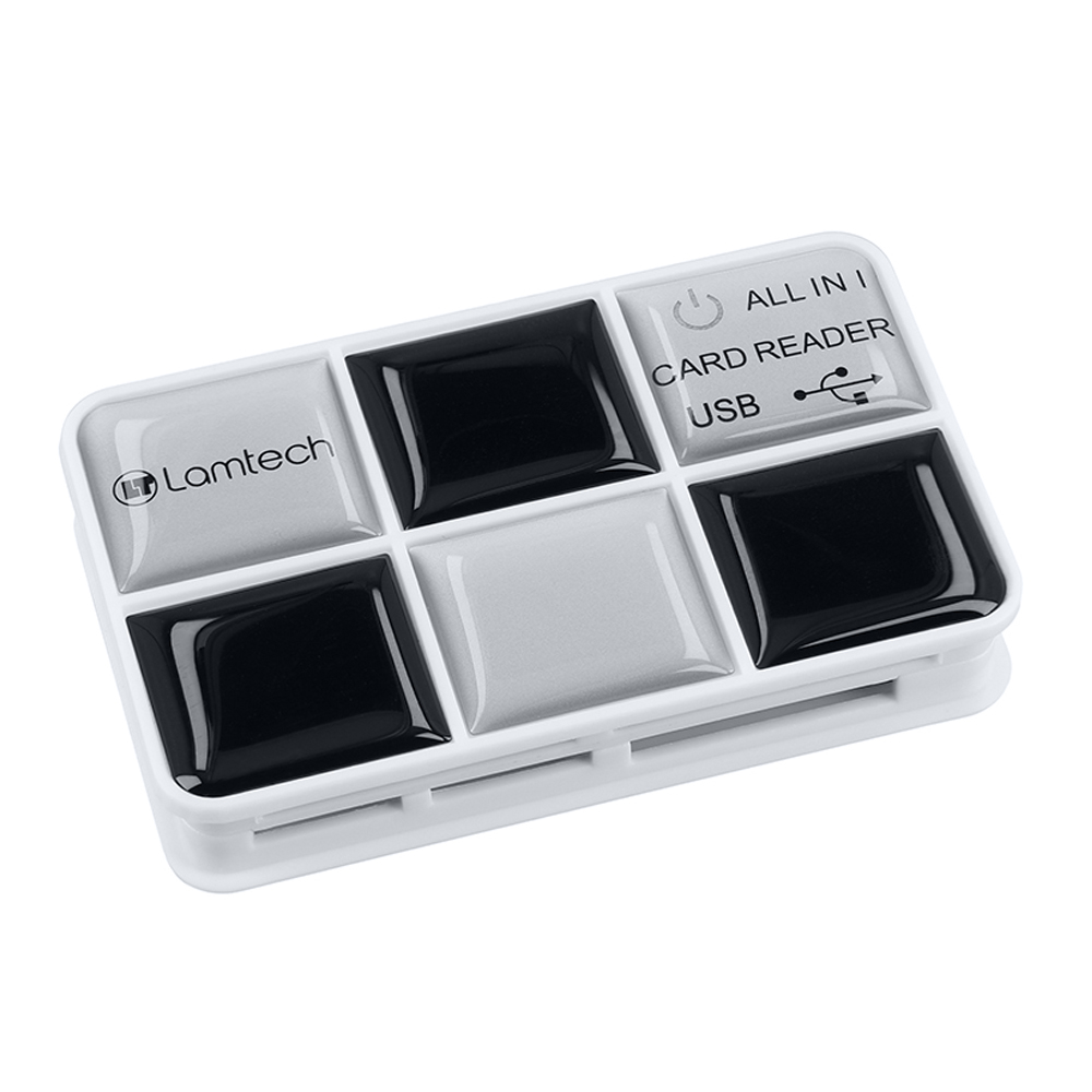 LAMTECH MULTI CARD READER BLACK SILVER LAMTECH MULTI CARD READER BLACK SILVER