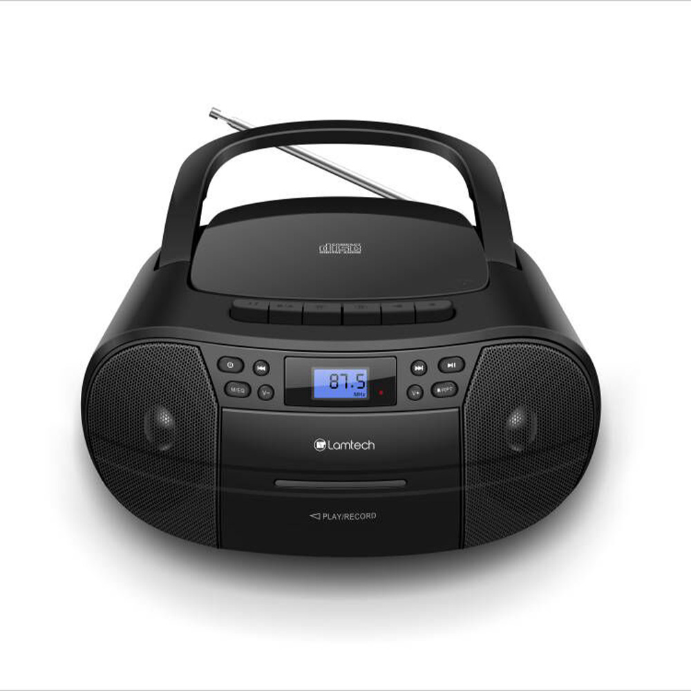 LAMTECH BLUETOOTH RADIO/CD/CASSETTE BOOMBOX BLACK LAMTECH BLUETOOTH RADIO/CD/CASSETTE BOOMBOX BLACK
