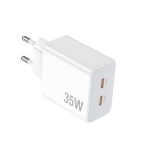 LAMTECH DUAL TYPE-C FAST CHARGER PD35W WHITE