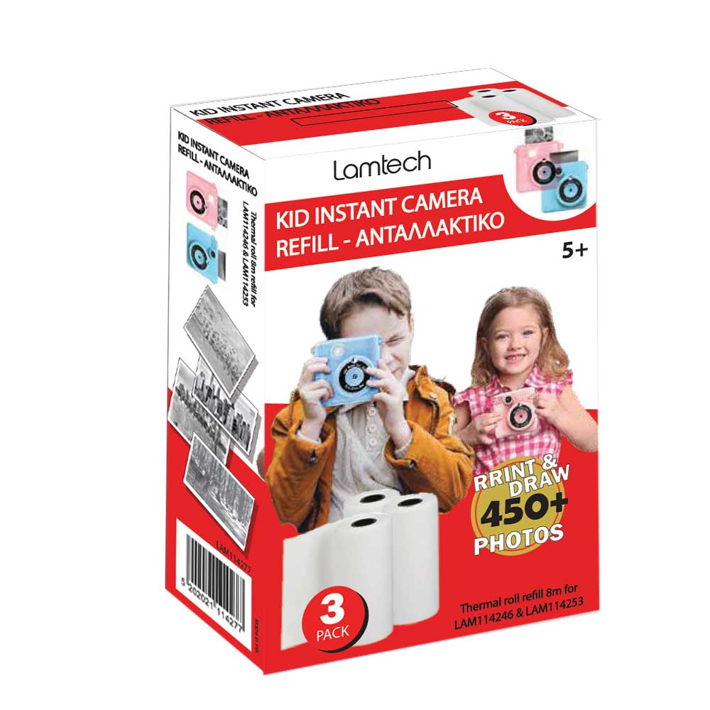 LAMTECH 3PACK KID INSTANT CAMERA REFILL 8M FOR LAM114246 & LAM114253 LAMTECH 3PACK KID INSTANT CAMERA REFILL 8M FOR LAM114246 & LAM114253