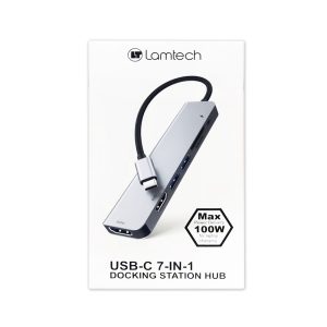 LAMTECH 7-IN-1 USB-C DUAL HDMI DOCKING STATION HUB PD100W 4 LAM114338 3
