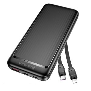 LAMTECH ULTRA-THIN POWERBANK WITH TYPE-C & LIGHTNING CABLES 10000mAh 22.5W BLACK 4 LAM114536 2