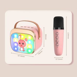 LAMTECH BT5.4 RGB KID KARAOKE SPEAKER PINK WITH MIC HOPPEE 4 LAM980220 8