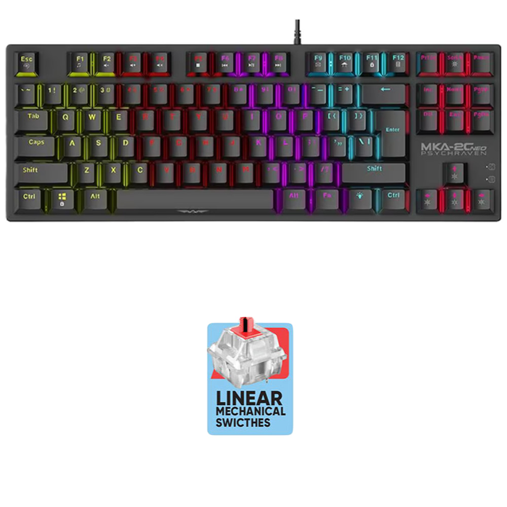 ARMAGGEDDON MECHANICAL KEYBOARD MKA-2C NEO BLACK LINEAR RED SWITCH ARMAGGEDDON MECHANICAL KEYBOARD MKA-2C NEO BLACK LINEAR RED SWITCH