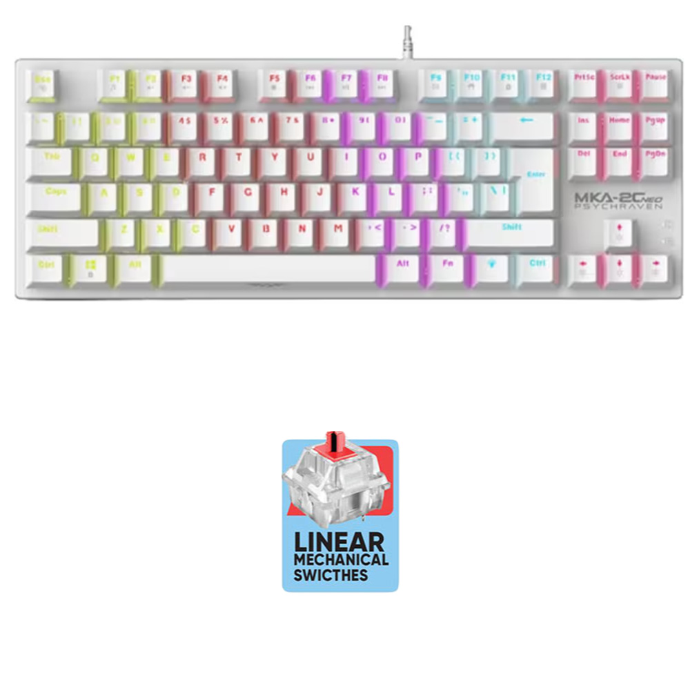 ARMAGGEDDON MECHANICAL KEYBOARD MKA-2C NEO WHITE LINEAR RED SWITCH ARMAGGEDDON MECHANICAL KEYBOARD MKA-2C NEO WHITE LINEAR RED SWITCH