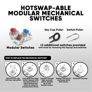 ARMAGGEDDON MECHANICAL HOT-SWAP KEYBOARD 12FX BACKLIGHT BLUE SWITCH MKA-7C 2024 WHITE CLICKY 4 MKA 7C 2024 1
