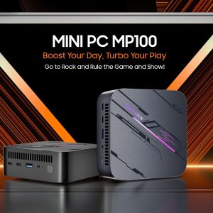 BLACKVIEW MINI PC 8-CORE AMD RYZEN 7 32GB DDR4 1TB M.2 SSD SUPPORT TRIPLE 4K DISPLAY WIN 11 PRO BLACK 2 MP100 RYZEN7 16512 5