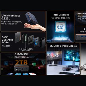 BLACKVIEW MINI PC INTEL N150 16GB DDR4 512GB M.2 SSD 2280 4K DUAL DISPLAY WIN 11 PRO BLACK 4 MP20 N150 16512 B 3 1
