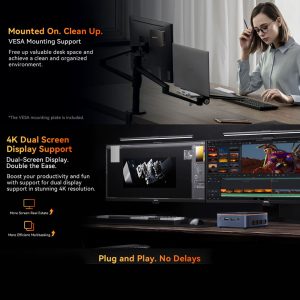 BLACKVIEW MINI PC INTEL N150 8GB DDR4 256GB M.2 SSD 2280 4K DUAL DISPLAY WIN 11 PRO BLACK 2 MP20 N150 16512 B 4 1