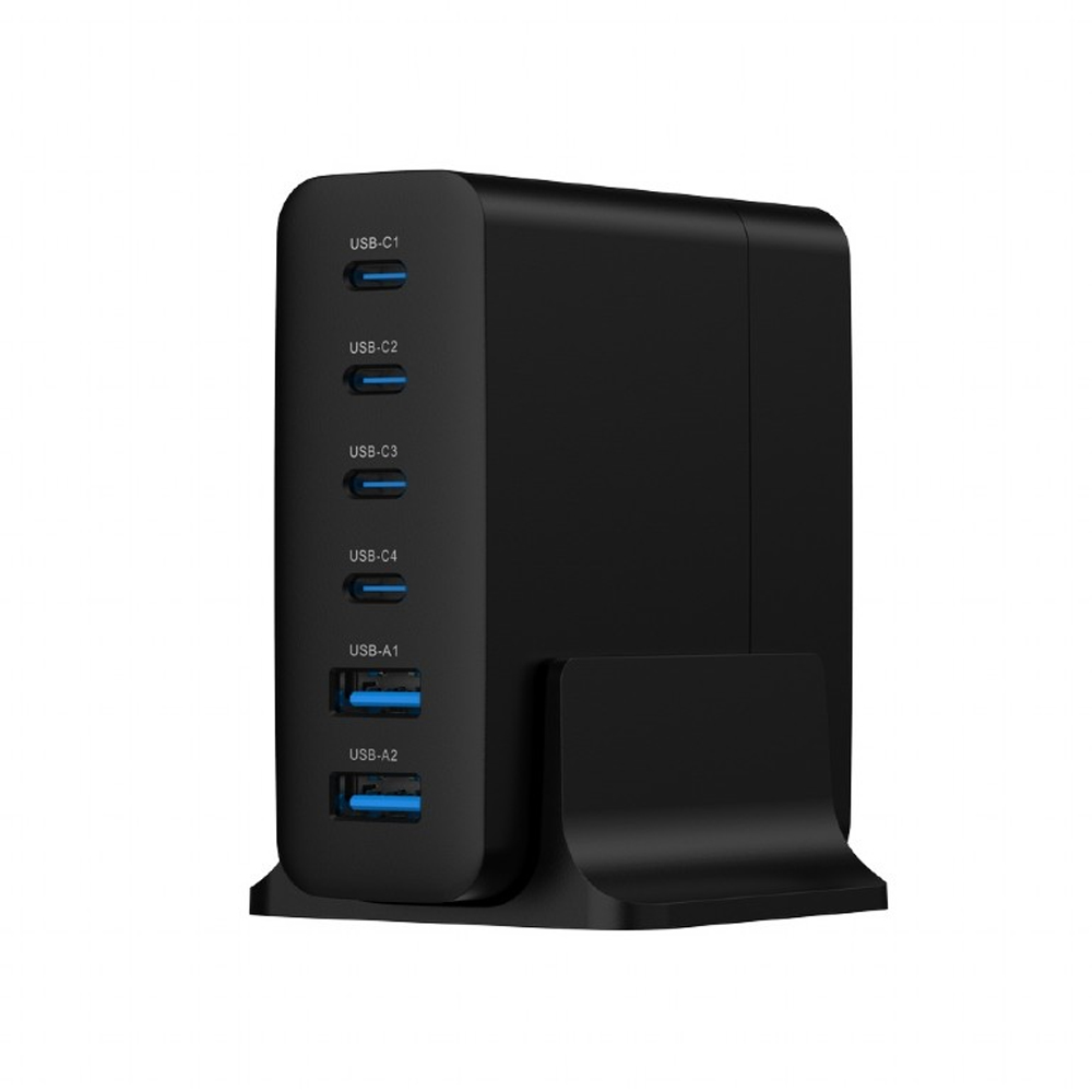 GEMBIRD 6-PORT 75W GaN USB FAST C HARGER BLACK GEMBIRD 6-PORT 75W GaN USB FAST C HARGER BLACK