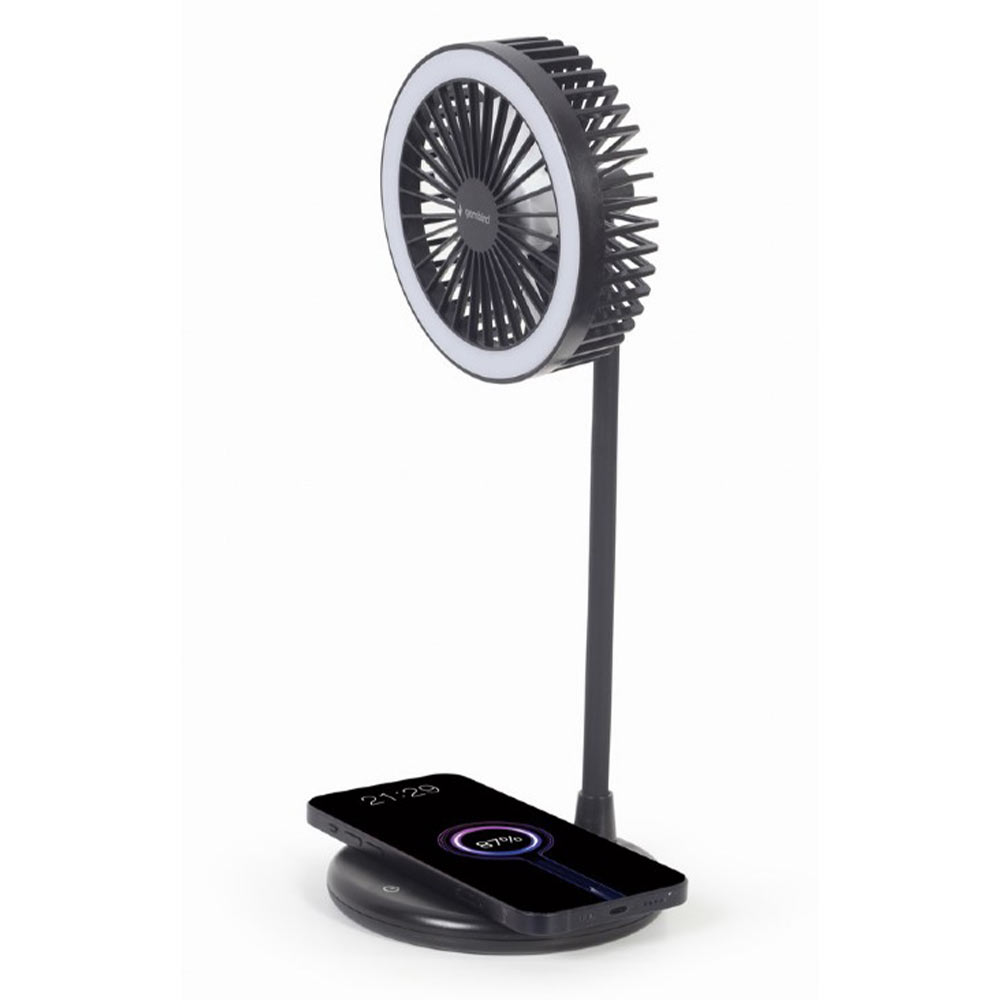 GEMBIRD DESKTOP FAN WITH LED LAMP AND WIRELESS CHARGER GEMBIRD DESKTOP FAN WITH LED LAMP AND WIRELESS CHARGER