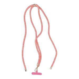 Phone pendant with adjustable length / cord length 165cm (max 82.5cm in the loop) / on the shoulder or neck - pink-white