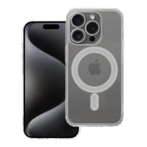 CLEAR MAG COVER case with camera protection compatible with MagSafe for IPHONE 15 PRO transparent
