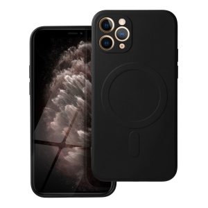 Case for iPhone 11 PRO Silicone Mag Cover compatible with MagSafe (camera protection) black