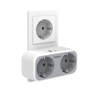 TESSAN 4 IN 1 WALL SOCKET 2xSCHUKO, 1xTYPE-C,1xUSB 3 1xUSB