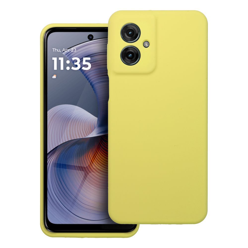 Case for Motorola G55 5G Silicone 2mm (camera protection) yellow Case for Motorola G55 5G Silicone 2mm (camera protection) yellow