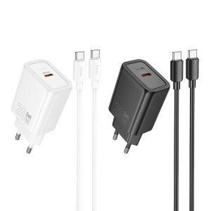 Φορτιστής Τοίχου 20W USB-C PD/QC + Καλώδιο Type-C σε Lightning 1m - Hoco N60 Μαύρο 4 08cace86dce208bd83dd2a21b3fd951a