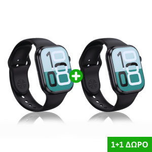 1+1 Δώρο – 2 Smartwatch με Ελληνικό Μενού, Κλήσεις, Παλμογράφο & Μέτρηση οξυγόνου – Μαύρα