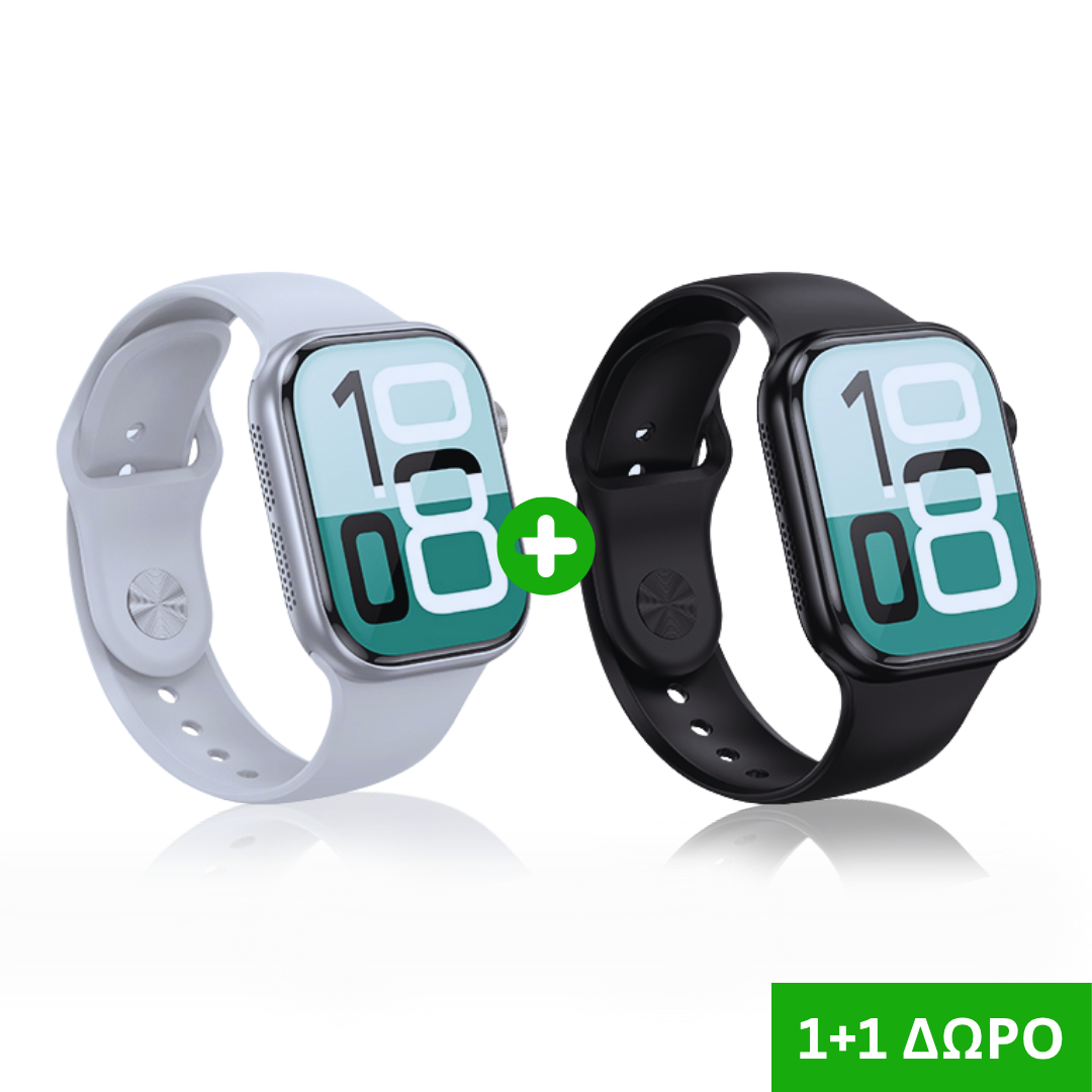 1+1 Δώρο – 2 Smartwatch με Ελληνικό Μενού, Κλήσεις, Παλμογράφο & Μέτρηση οξυγόνου – Μαύρο & Λευκό 1+1 Δώρο – 2 Smartwatch με Ελληνικό Μενού, Κλήσεις, Παλμογράφο & Μέτρηση οξυγόνου – Μαύρο & Λευκό