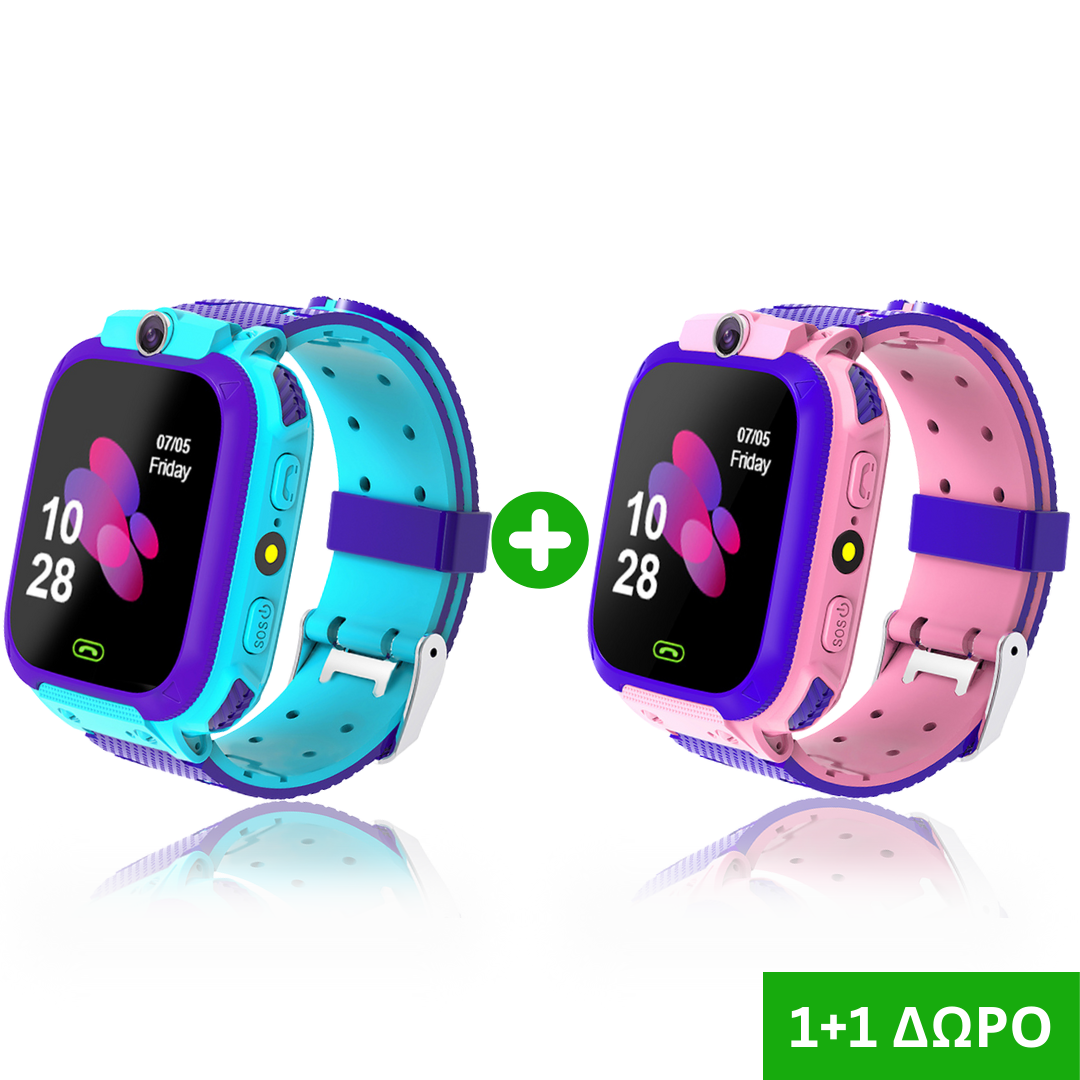 1+1 Δώρο – 2 Παιδικά Smartwatch με κάρτα Sim & κλήσεις, Κάμερα, GPS & WiFi – Μπλε & Ροζ 1+1 Δώρο – 2 Παιδικά Smartwatch με κάρτα Sim & κλήσεις, Κάμερα, GPS & WiFi – Μπλε & Ροζ