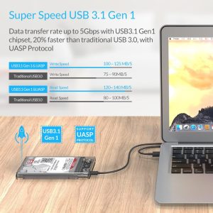 ORICO θήκη για 2.5" SATA HDD/SSD 2139C3, 5Gbps, διάφανη 3 διάφανη