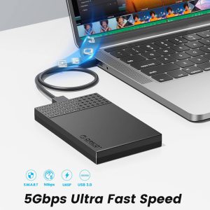 ORICO θήκη για 2.5" SATA HDD/SSD 2526U3-V1, 5Gbps, μαύρη 2 5Gbps