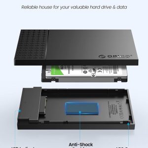 ORICO θήκη για 2.5" SATA HDD/SSD 2526U3-V1, 5Gbps, μαύρη 3 μαύρη