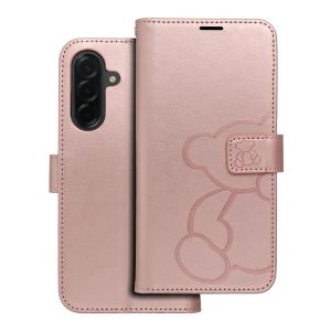 Flip case for Samsung A36 5G Mezzo Book teddy bear rose gold