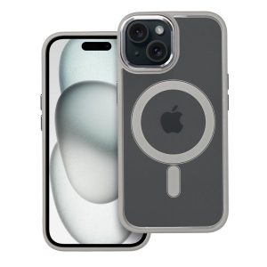 COLOR EDGE MAG COVER case compatible with MagSafe for IPHONE 15 titatnium grey