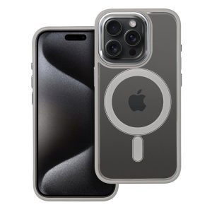 COLOR EDGE MAG COVER case compatible with MagSafe for IPHONE 15 Pro titatnium grey