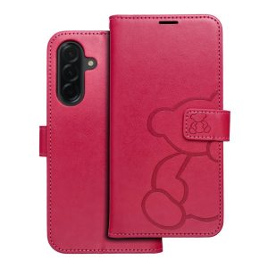 Flip case for Samsung A36 5G Mezzo Book teddy bear magenta