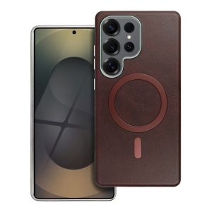 Case for Samsung S25 ULTRA Gentleman Mag Cover compatible with MagSafe brown