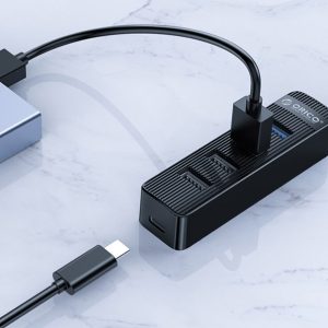 ORICO USB hub TWU32-4A, 4x θυρών, USB 3.0, 5Gbps, USB σύνδεση, έξτρα τροφοδοσία, μαύρο 3 USB 3.0