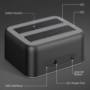 ORICO docking station για 2.5" ή 3.5" SATA HDD/SSD 6829C3-V1, 2 θέσεων, 5Gbps, μαύρο 4 μαύρο